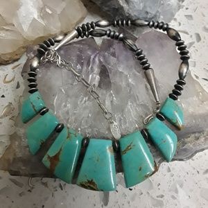 🚫SOLD🚫Running Bear Sterling Turquoise Necklace